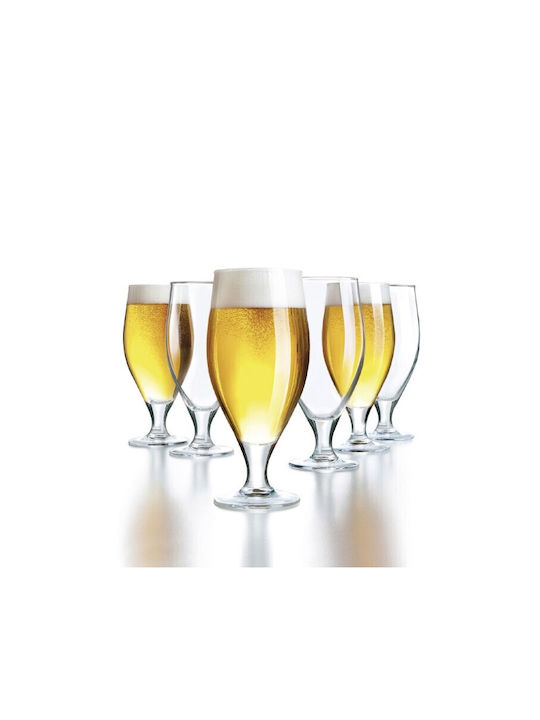 Arcoroc Cervoise Set of Glasses Beer, μπίρας made of Glass Stemmed 500ml 6pcs