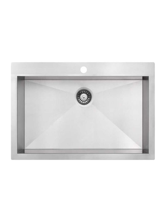 Macart Square N-100 Ένθετος Νεροχύτης Inox Σατινέ Μ78xΠ51cm Ασημί