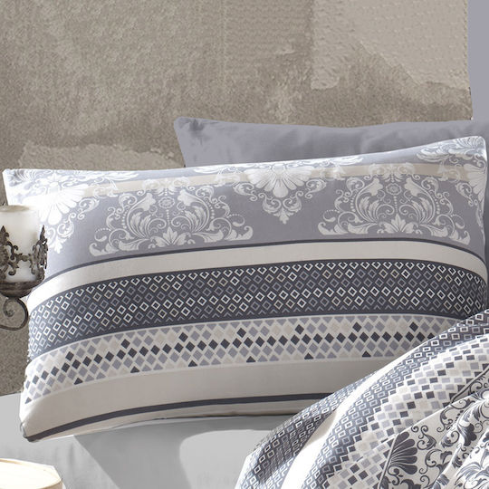 Dimcol Ανδρομάχη Μαξιλαροθήκη με Φάσα 317 Grey 50x70εκ.