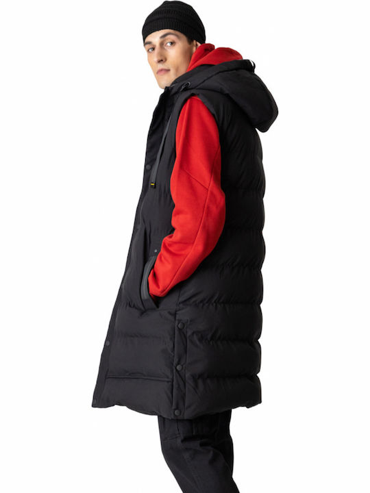 Ärmellos Winter Jacke Puffer Schwarz