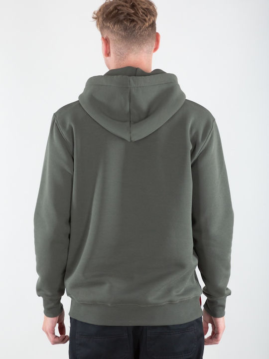 Alpha Industries Basic Men's Sweatshirt with Hood and Pockets Khaki