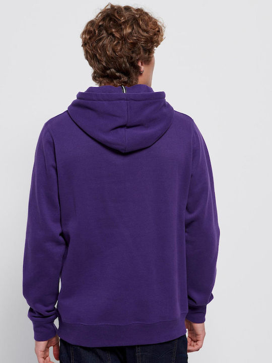 Funky Buddha Men's Sweatshirt with Hood and Pockets Purple