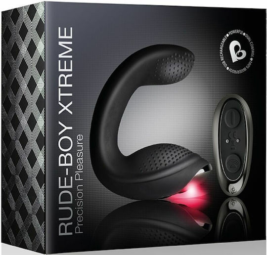 Rocks Off Rude Boy Xtreme Massager For Prostate Πρωκτική Σφήνα με Δυνατότητα Ασύρματης Λειτουργίας και Δόνηση Black