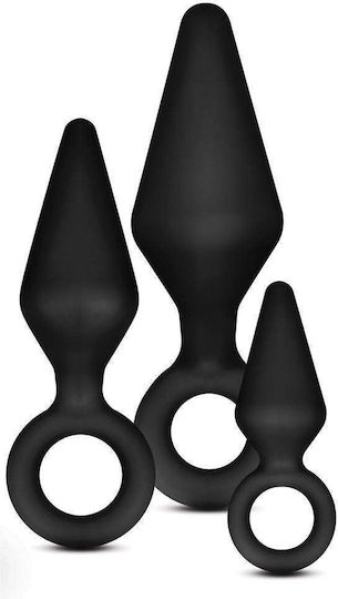 Blush Anal Adventures Platinum Silicone Anal Plug Set Анални тапи Подредба Черни 3бр