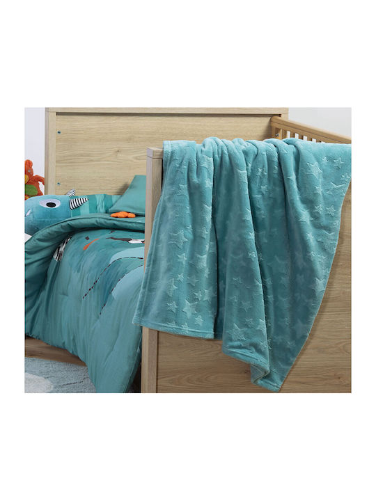 Nef-Nef Homeware Κουβέρτα Κούνιας Nap Fleece Aqua 110x150εκ.