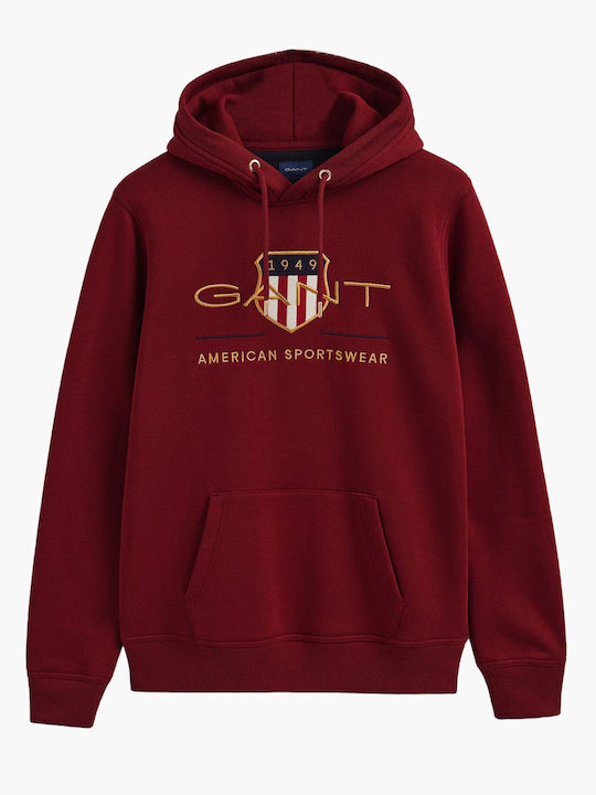 Sweatshirt with Hood Burgundy