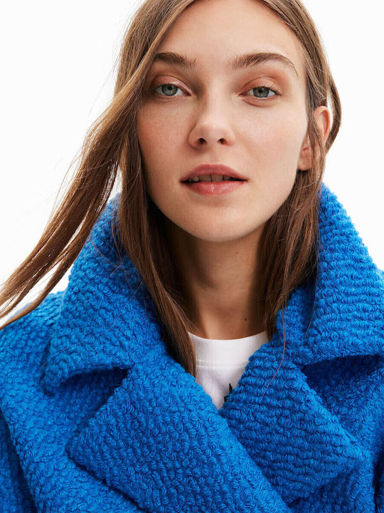 London Women's Blue Coat with Buttons