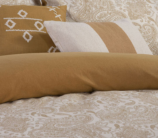 Nef-Nef Homeware Duvet Cover Set Cotton Single with Pillowcase 160x230 Honor Mustard
