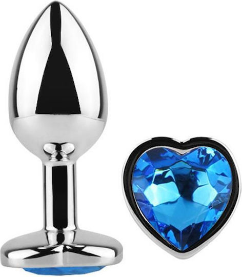 LateToBed AfterDark Anal Plug & Heart Jewel Анална тапа Large Blue Sapphire