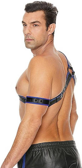 Shots Ouch Gladiator Harness With Arm Band Black / Blue