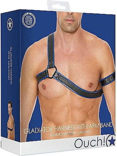 Shots Ouch Gladiator Harness With Arm Band Black / Blue