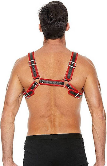 Shots Ouch! Buckle Bulldog Harness Black / Red