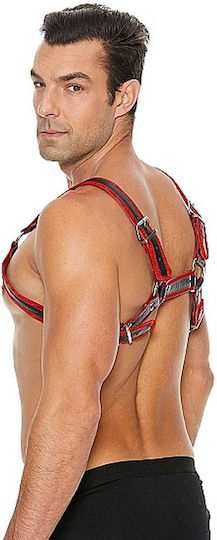 Shots Ouch! Buckle Bulldog Harness Black / Red