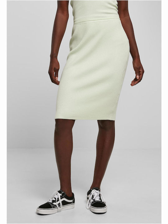 Urban Classics High Waist Midi Skirt in Green color