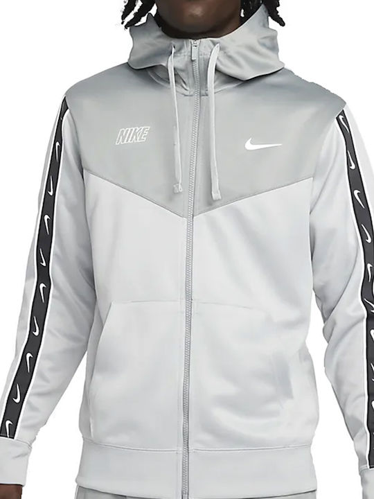 Repeat Swoosh Ανδρική Ζακέτα με Κουκούλα Λευκή