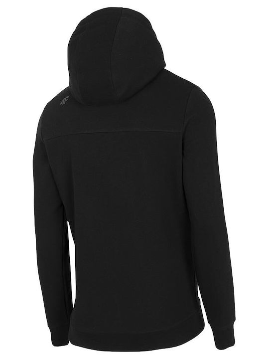 4F Herren Sweatshirt Jacke mit Kapuze und Taschen Grün