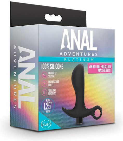 Blush Anal Adventures Platinum Vibrating Prostate Massager 01 Πρωκτική Σφήνα με Δόνηση Μαύρη