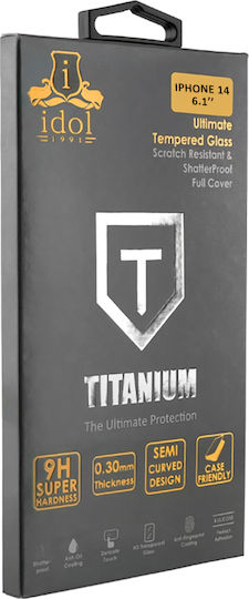Idol 1991 Titanium Semi Curved 0.25mm Full Glue Full Face Tempered Glass Μαύρο (iPhone 17e / 16e / 14 / 13 / 13 Pro)