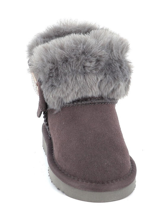 Olivia Ghete Copii din Suede cu Velcro Gri