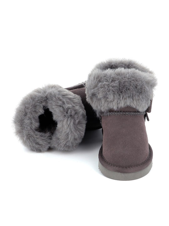 Olivia Ghete Copii din Suede cu Velcro Gri