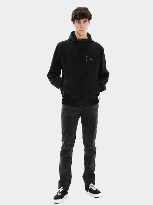 Χειμωνιάτικο Μπουφάν Softshell Αδιάβροχο και Αντιανεμικό Μαύρο
