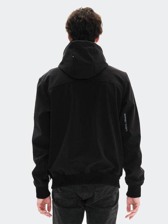 Χειμωνιάτικο Μπουφάν Softshell Αδιάβροχο και Αντιανεμικό Μαύρο