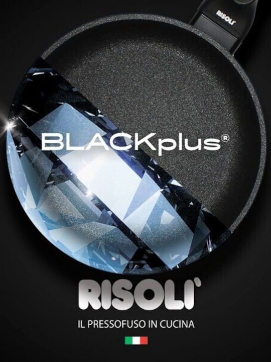 Risoli Blackplus Τηγάνι από Χυτό Αλουμίνιο με Επίστρωση από Πέτρα 24cm