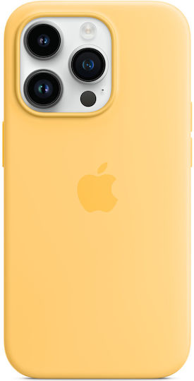 Apple Silicone Case with MagSafe Umschlag Rückseite Silikon Sunglow (iPhone 14 Pro)