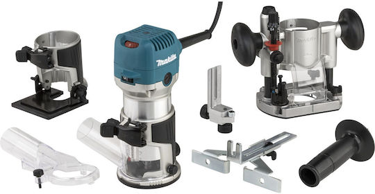 Makita RT0702CX2J Einstechfräser 710W mit Geschwindigkeitsregelung und mit Absaugsystem