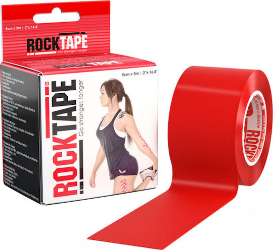 Rocktape Standard Regular Benzila de kinetoterapie 5cm x 5m Roșu