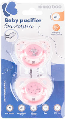 Kikka Boo Orthodontische Schnuller Silikon Savanna Koala Pink für 6-18 Monate 2Stück