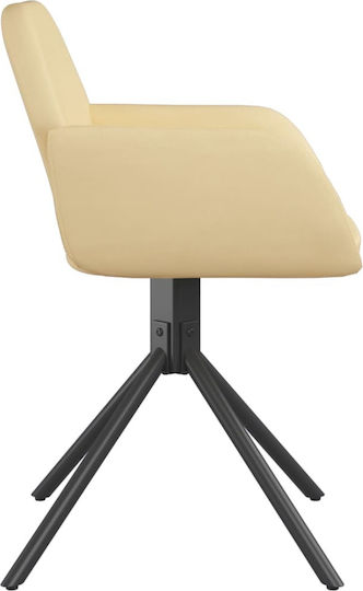 Dining Room Velvet Armchair Κρεμ 54x58.5x79.5cm 2pcs
