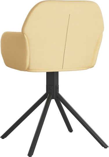Dining Room Velvet Armchair Κρεμ 54x58.5x79.5cm 2pcs