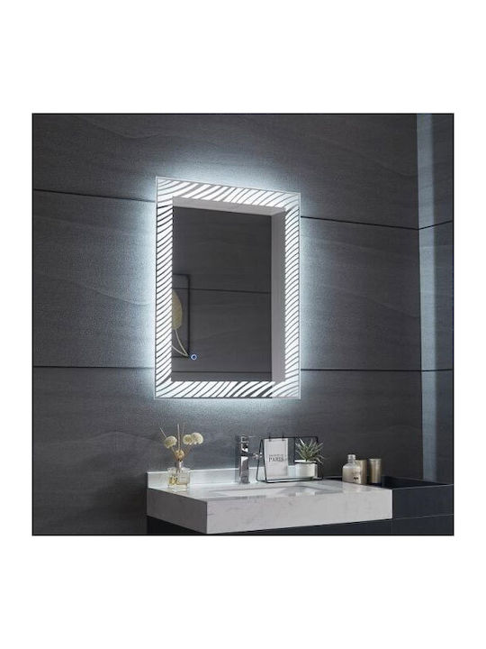 Gloria Grilia Oglindă de Baie Dreptunghiulară Lumini LED Atingere 60x80cm