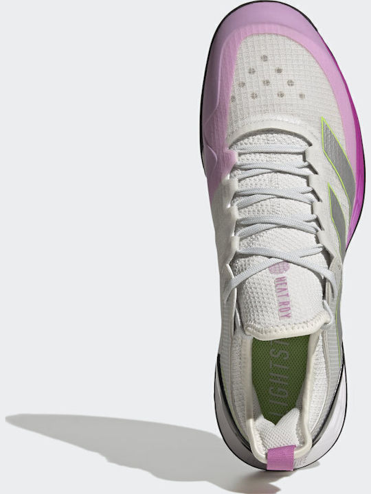 adidas Adizero Ubersonic 4 Women's Tennis Shoes for Hard Courts Crystal White / Silver Metallic / Pulse Lilac