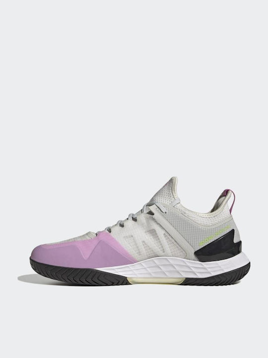 adidas Adizero Ubersonic 4 Women's Tennis Shoes for Hard Courts Crystal White / Silver Metallic / Pulse Lilac