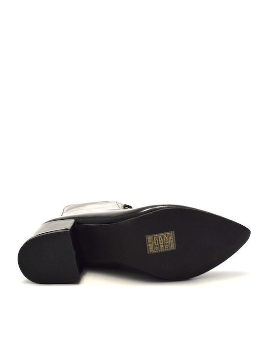 Stiefeletten Damen aus Lackleder Schwarz