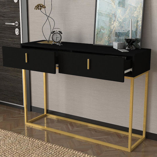 Mykonos Wooden Console Table Black L120xW37xH84cm