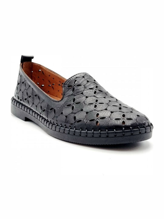 Women's Leather Loafers Black