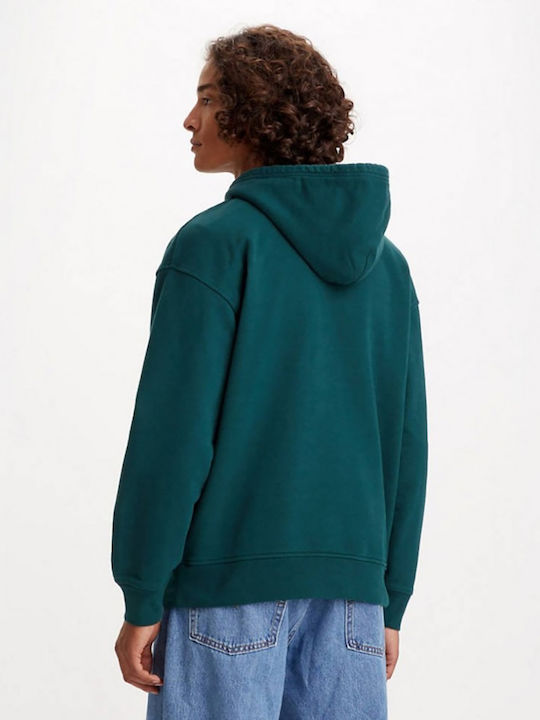 Levi's Men's Sweatshirt with Hood and Pockets Green