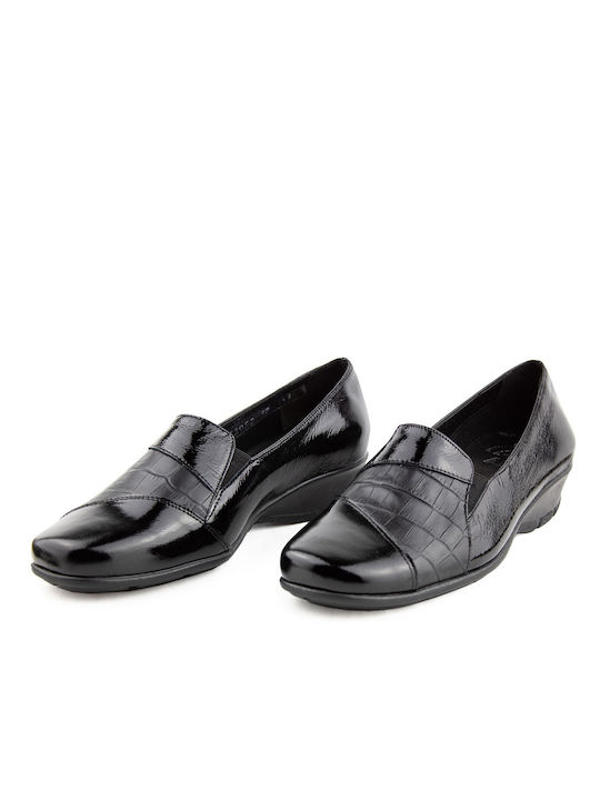 Boxer Leather Women's Loafers in Black Color