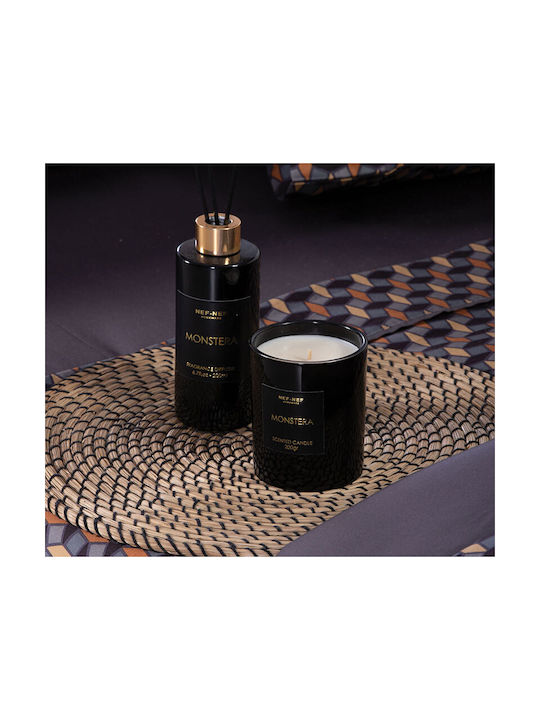 Nef-Nef Homeware Scented Candle Jar with Scent Monstera Black 200gr 1pcs