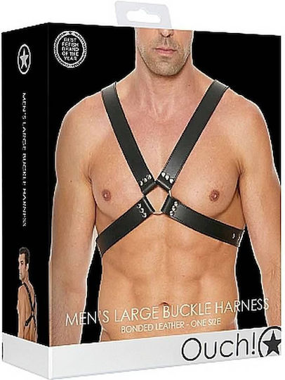 Shots Ouch Men's Large Buckle Harness Мъжки харнес Black