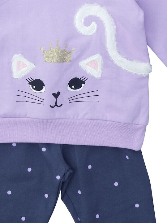 Funky Kids Sweatpants Set Lilac 2pcs