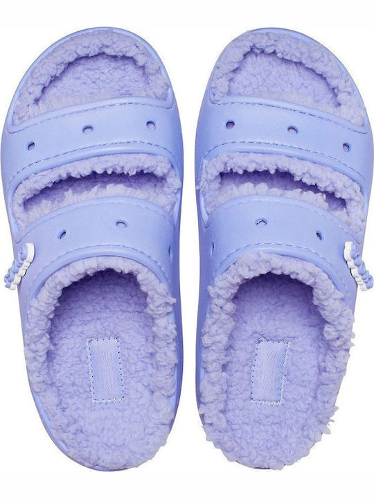 Anatomical Women's Slippers with Fur Purple