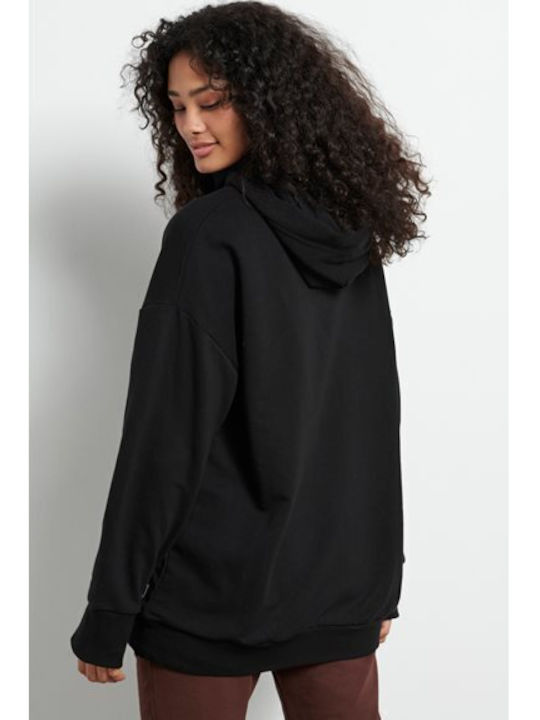 BodyTalk Women's Long Hooded Sweatshirt Black
