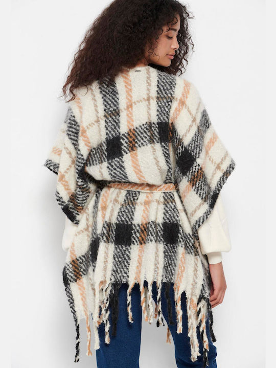 Funky Buddha Off White Damen Poncho