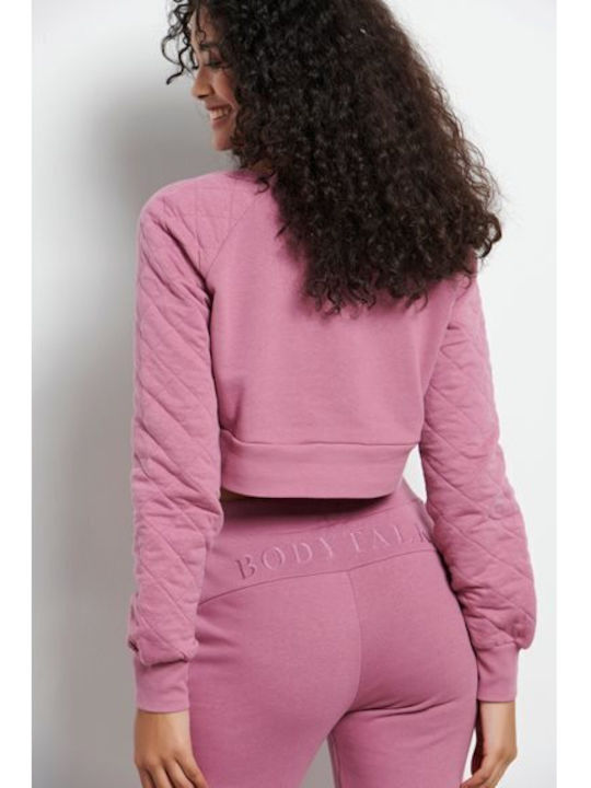 BodyTalk Women's Cropped Sweatshirt Pink