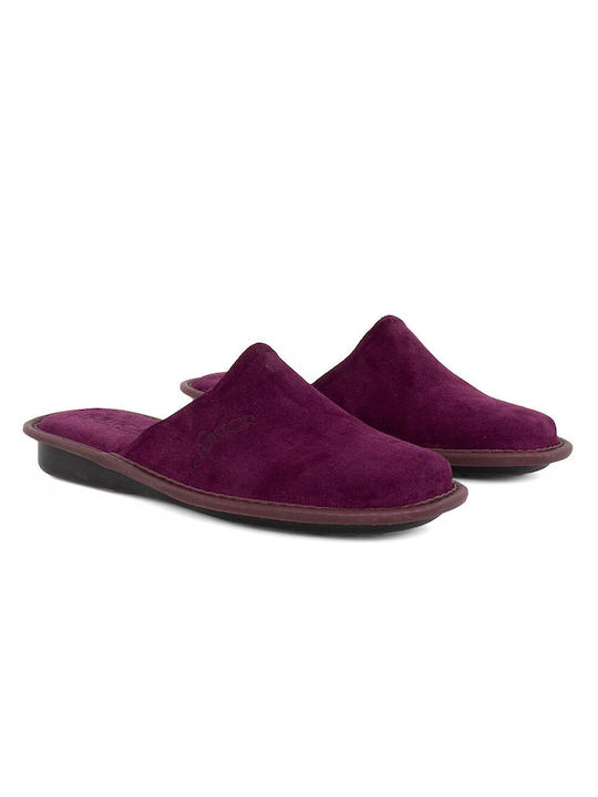 Castor Anatomic Anatomic Leather Women's Slippers In Burgundy Colour