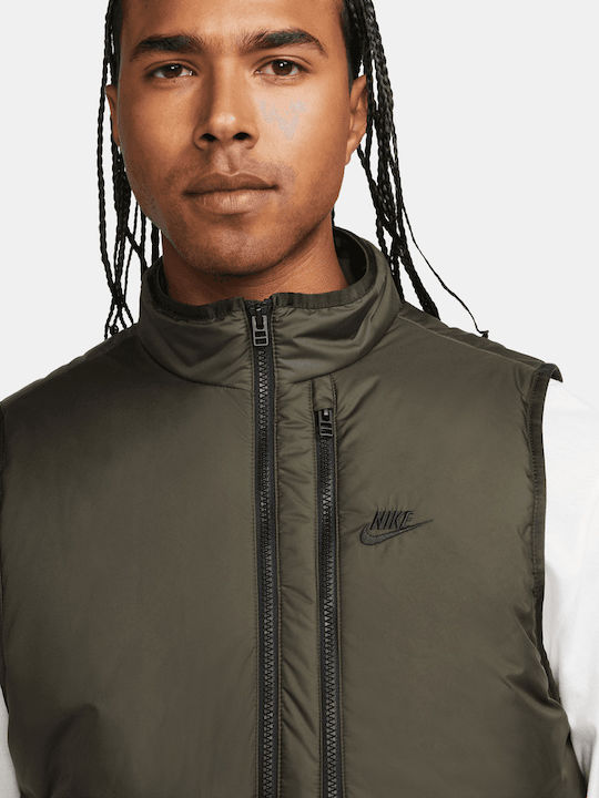 Sleeveless Jacket Puffer Khaki